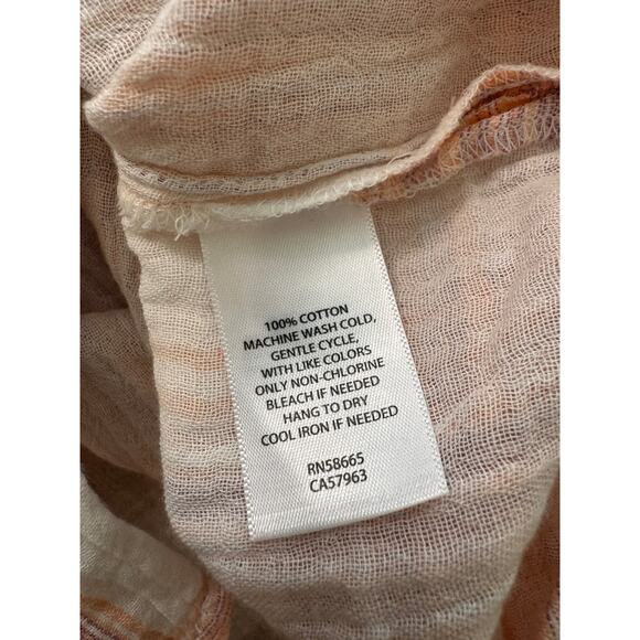 NEW CASLON NORDSTROM White Orange Plaid Short Sleeve Button-Up Shirt Size S - Picture 5 of 5